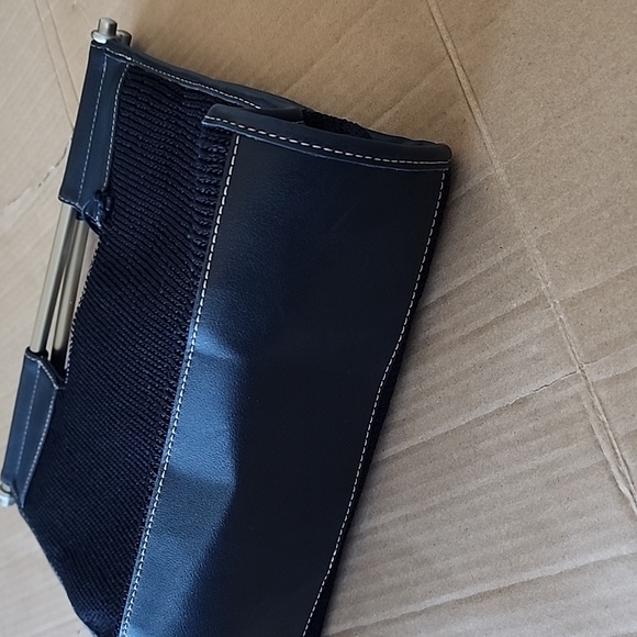 The Sak black clutch purse with metal handle bars - Picture 6 of 12